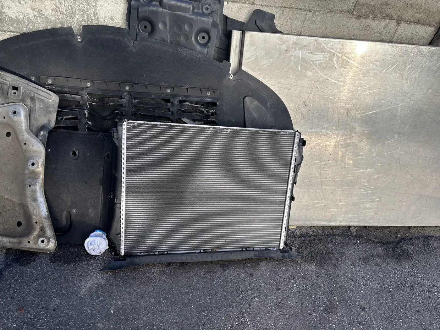 The removed original radiator