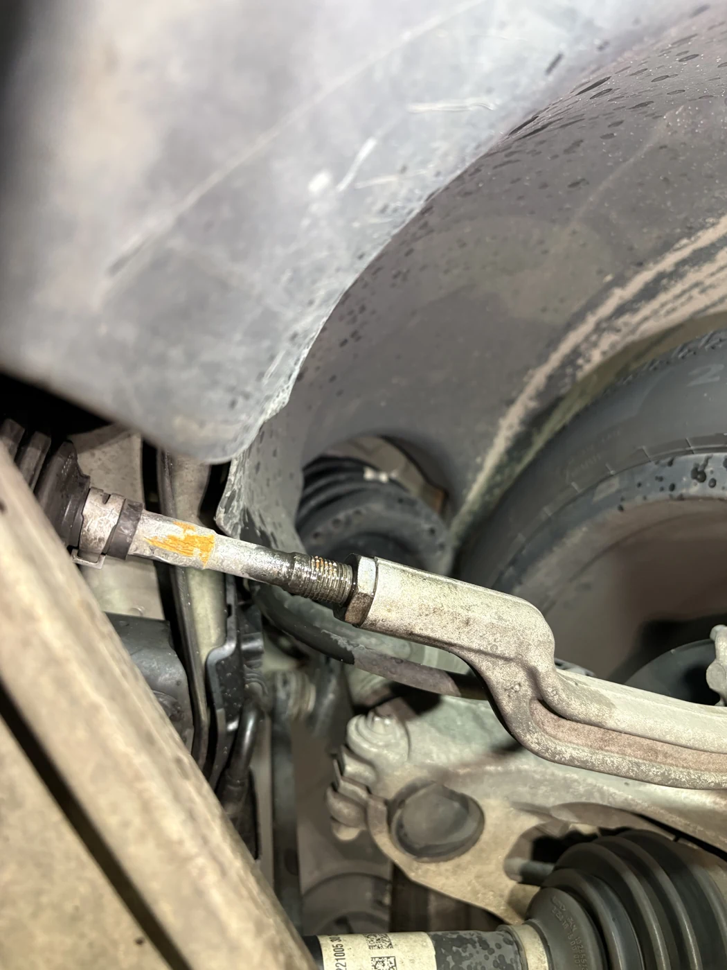 Tie-rod adjustment area on this CLA.