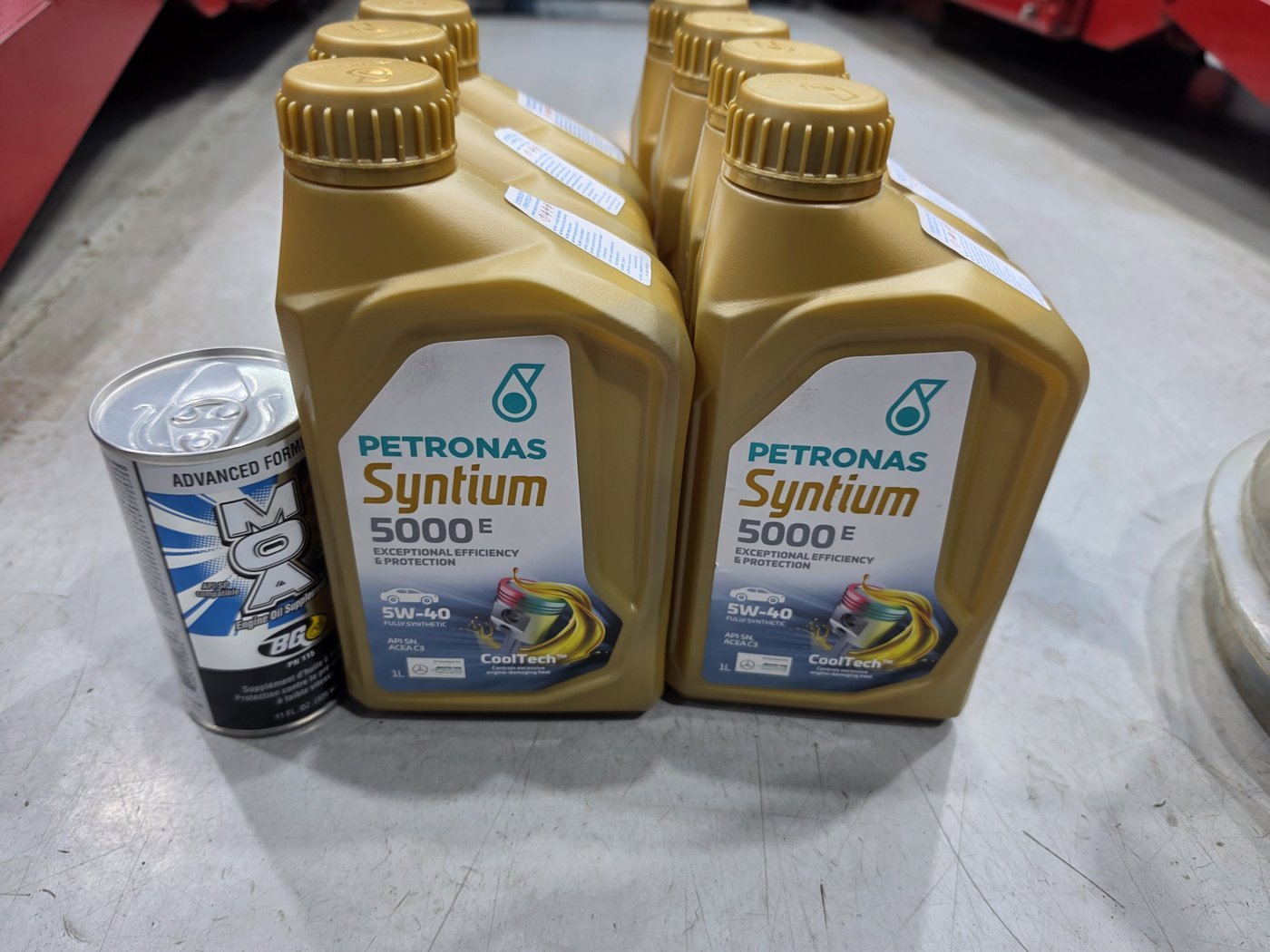 PETRONAS Syntium 5000 E 5W-40 used for this change.
