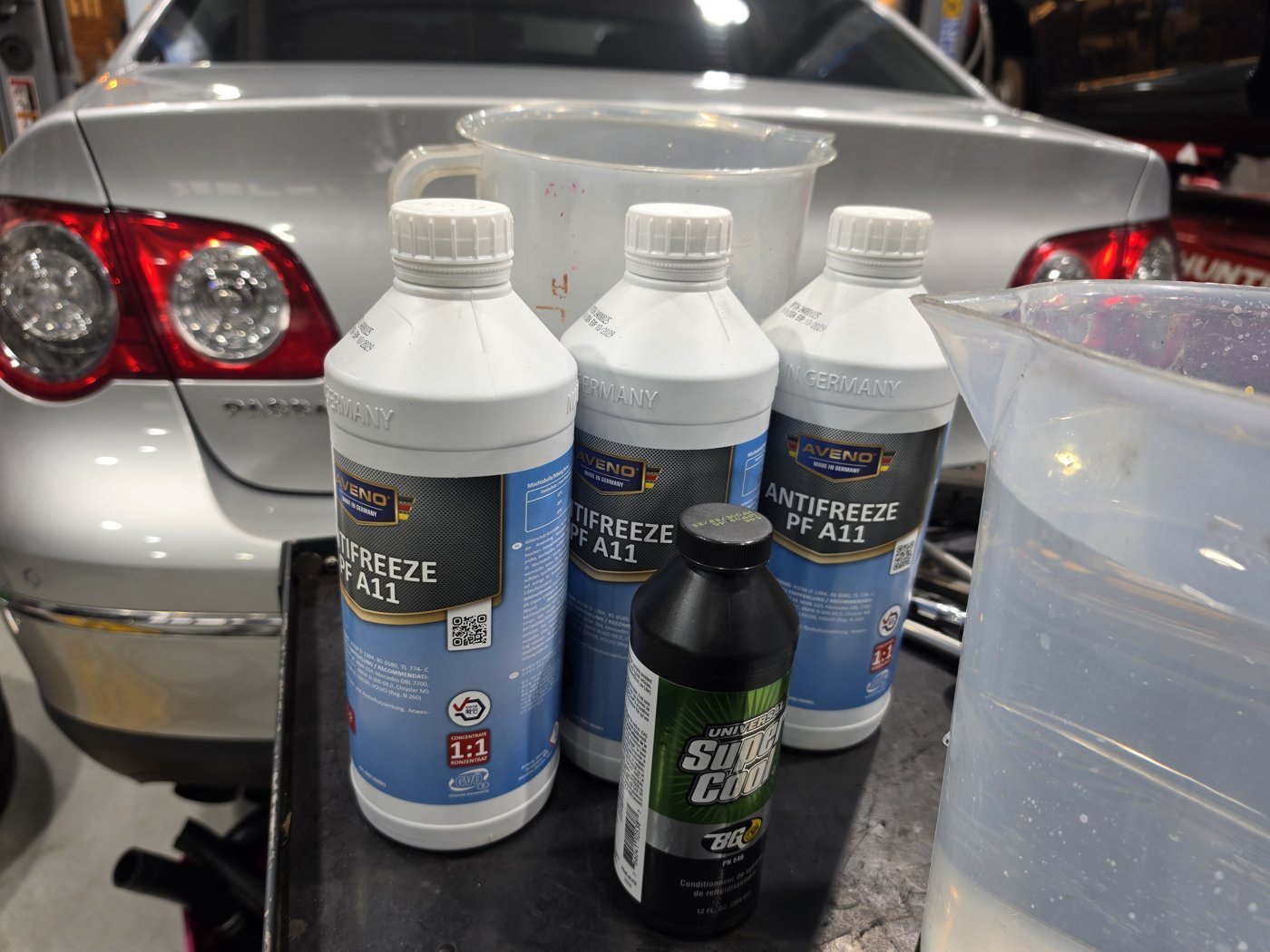 AVENO PF A11 coolant and BG Universal Super Cool protectant used for the change