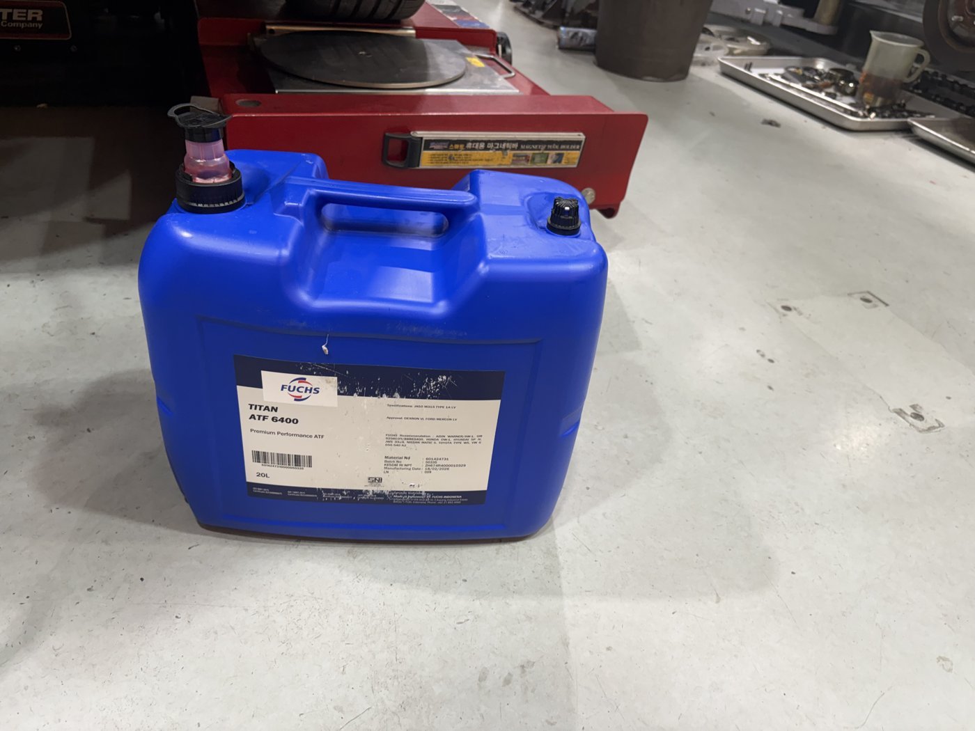 The transmission fluid used for the change.