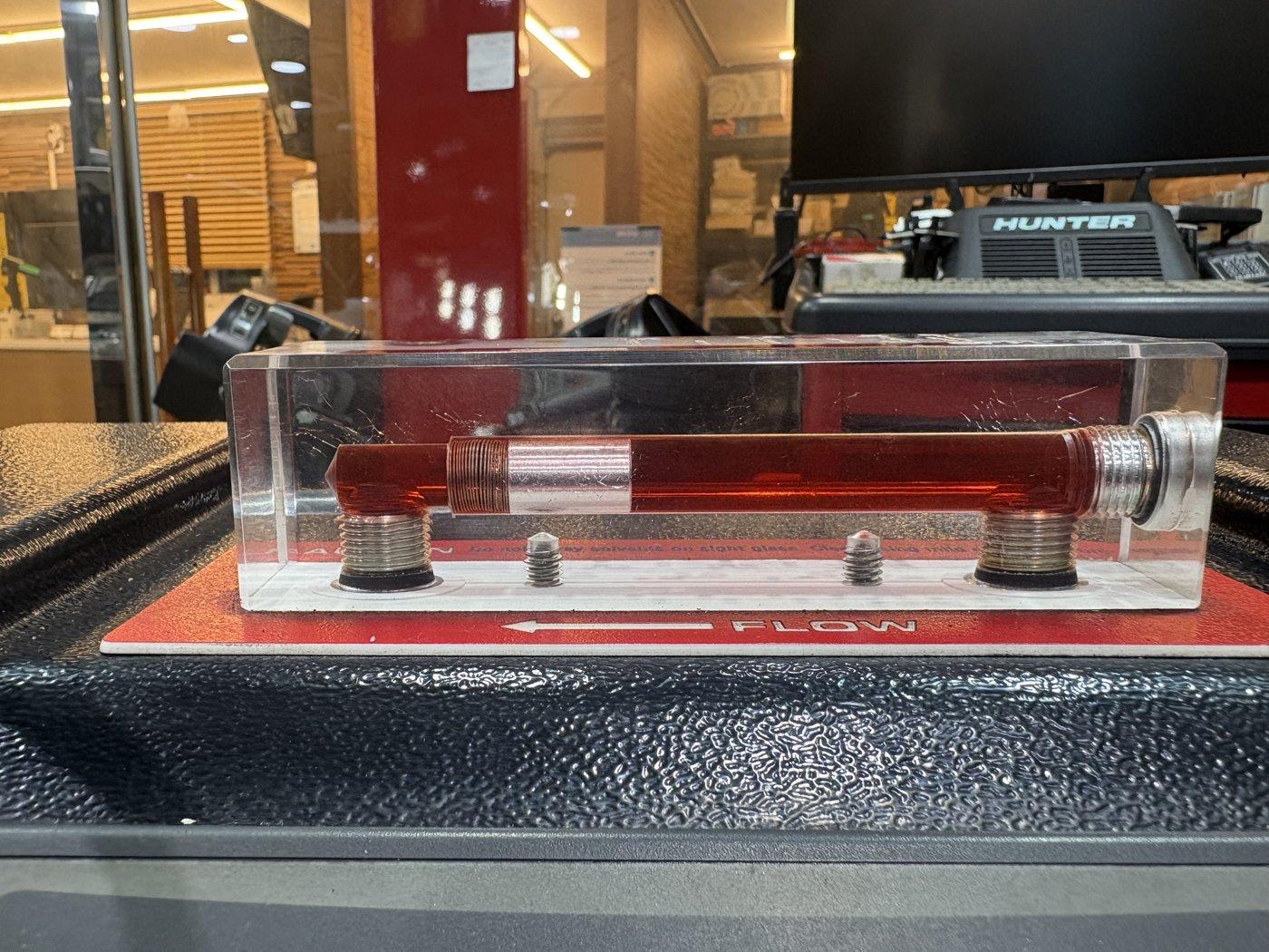 The sight glass checked again during the exchange.
