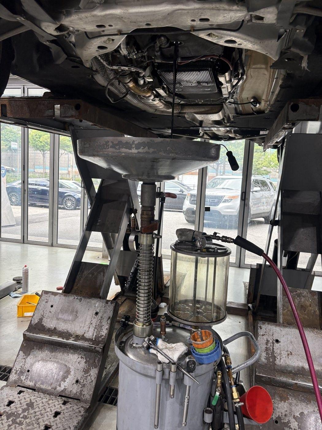 Draining the engine oil