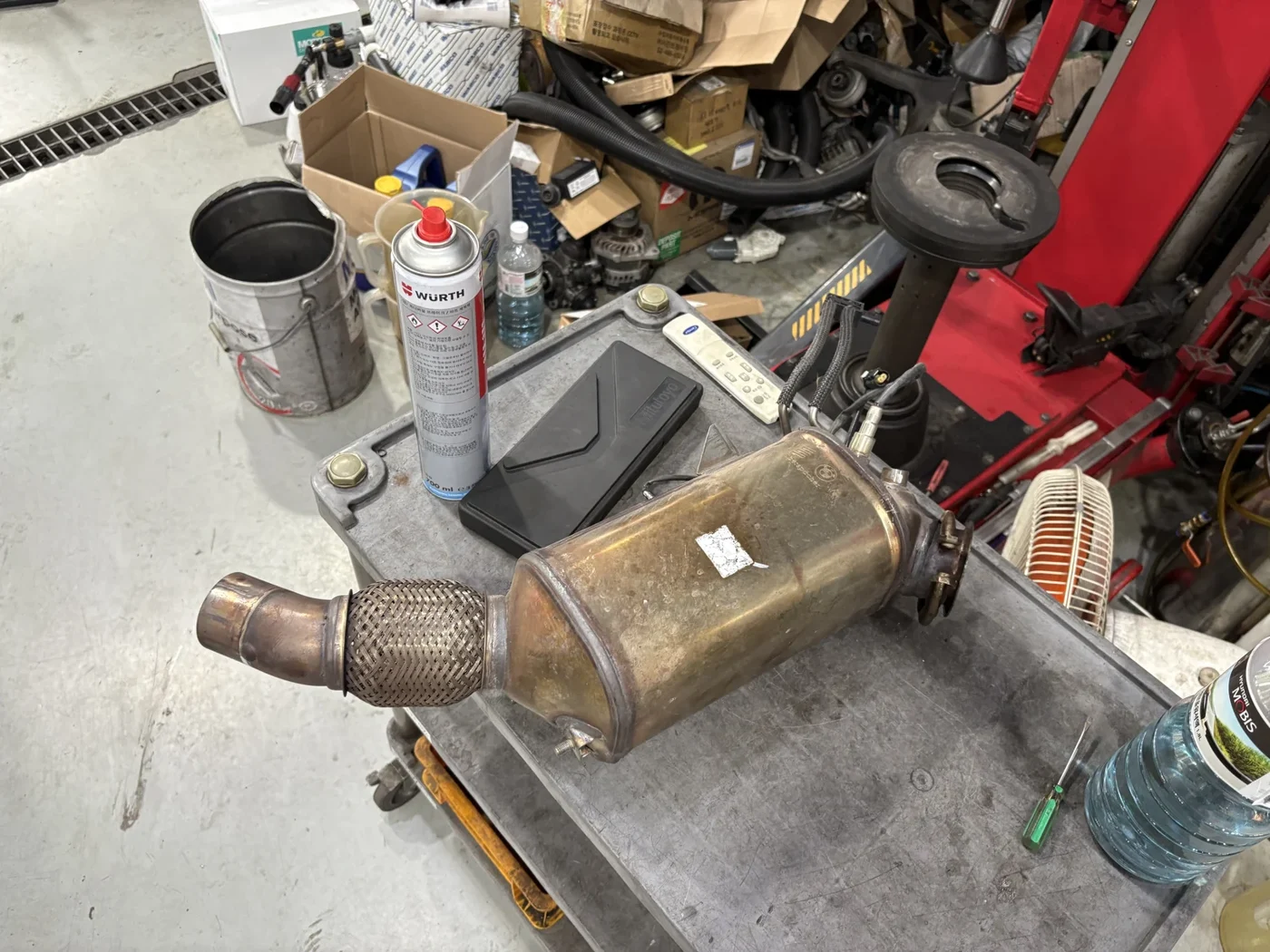 DPF removed from the vehicle