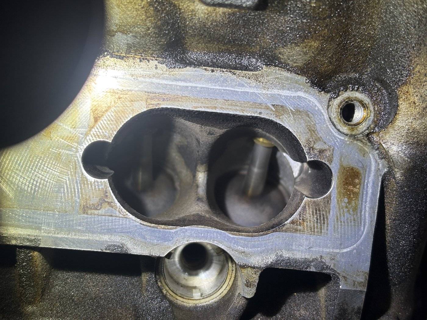 Valve area of another port after blasting