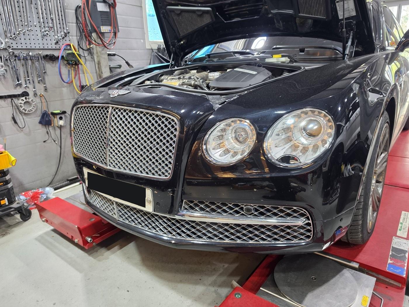 The 2017 Flying Spur, in for a leak inspection