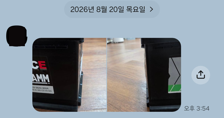 고객이 8월 20일 보내온 탈거 FIAMM 배터리 사진 — 케이스 변형 없음
