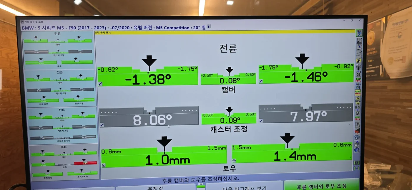 BMW M5 maintenance and measurement record