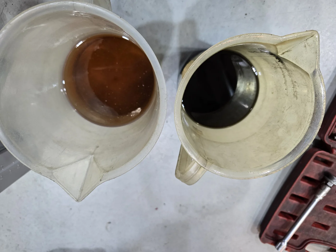 Oil condition comparison during the 2026 service
