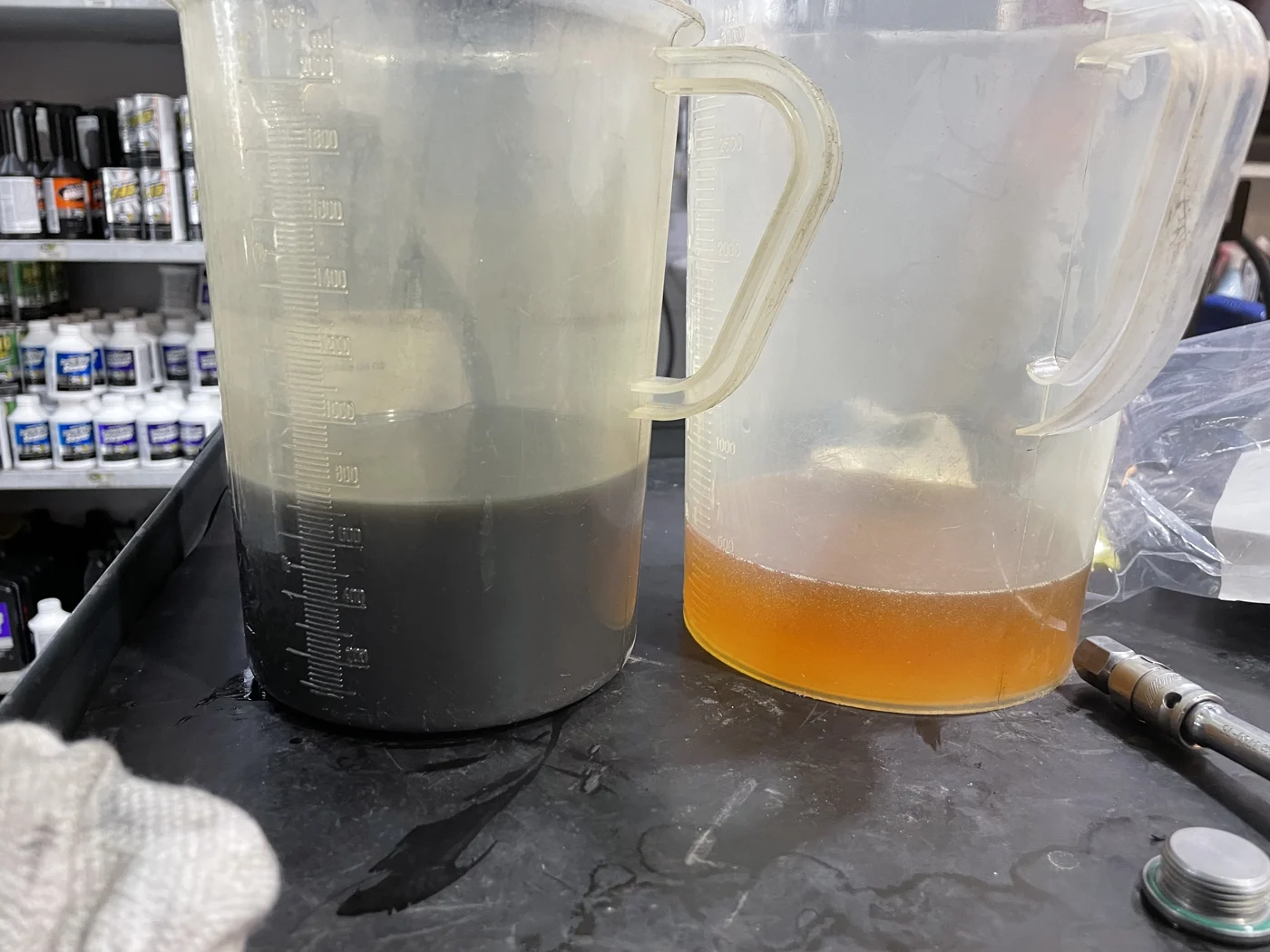 Record comparing oil condition during the 2024 service