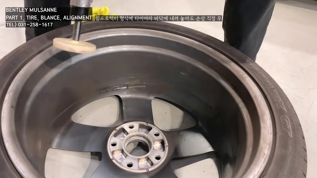 Removing adhesive residue from the old balance weights · EP.1 02:00