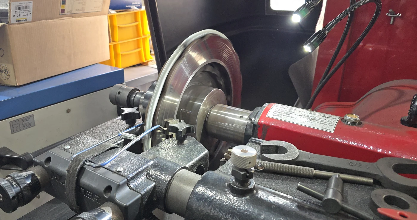 March 2025 · Machining the friction surfaces on a dedicated brake lathe