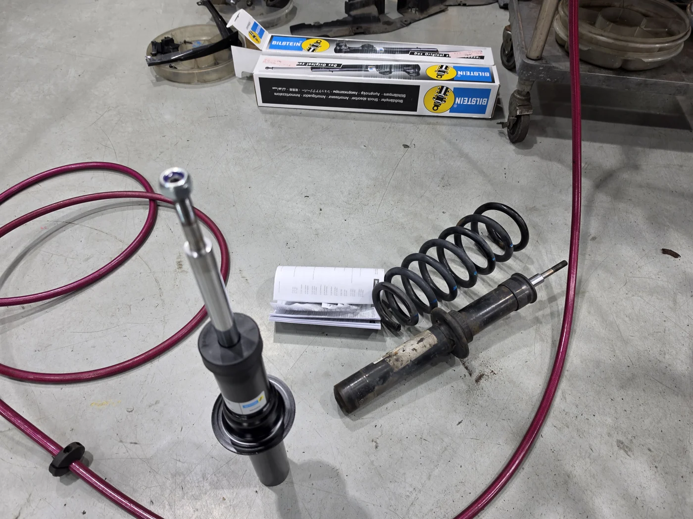 Damper and spring disassembly